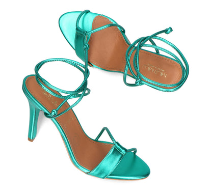 Julian Metálico Verde – tacones en verde metálico de Mila Milu – vista 3